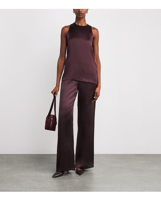 Eleventy Purple Silk Sleeveless Top