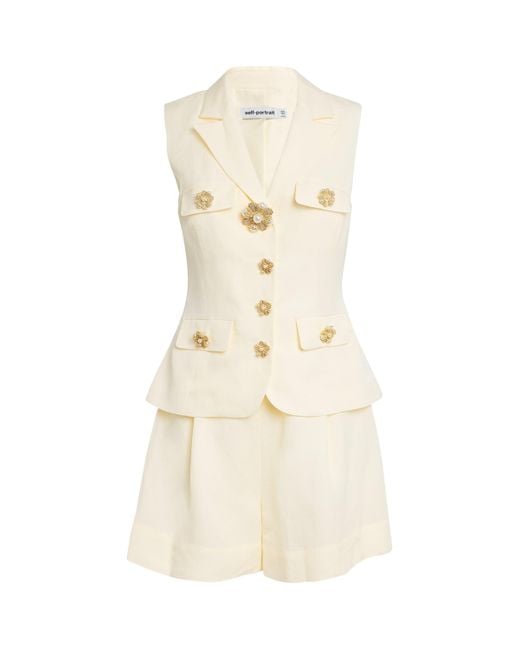 Self-Portrait Natural Tailored Playsuit