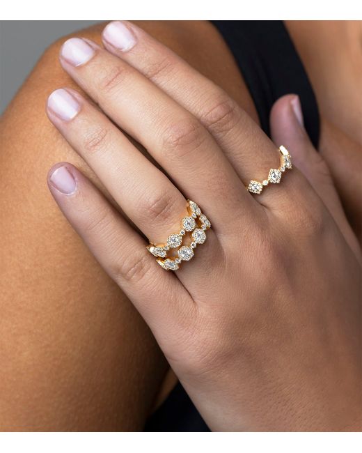 David Morris Metallic And Diamond Triolette Oval Ring