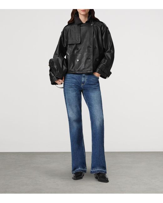 AllSaints Blue Bootcut Fable Mid-Rise Jeans