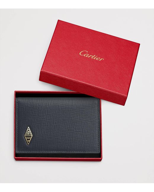 Cartier Blue Leather Losange Bifold Card Holder for men