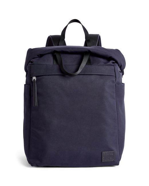 Paul Smith Blue Washed Canvas Roll-top Backpack for men