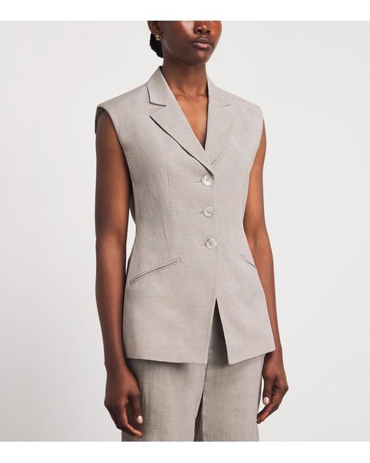 Veronica Beard Gray Plaid Sorenne Waistcoat