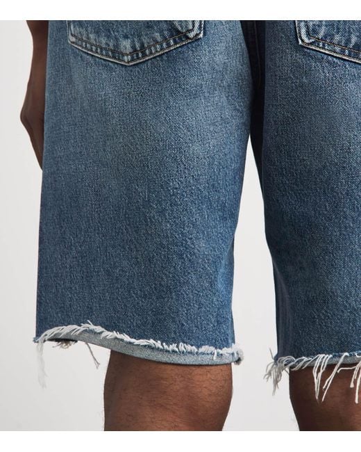 Agolde Blue Denim Anson Shorts for men