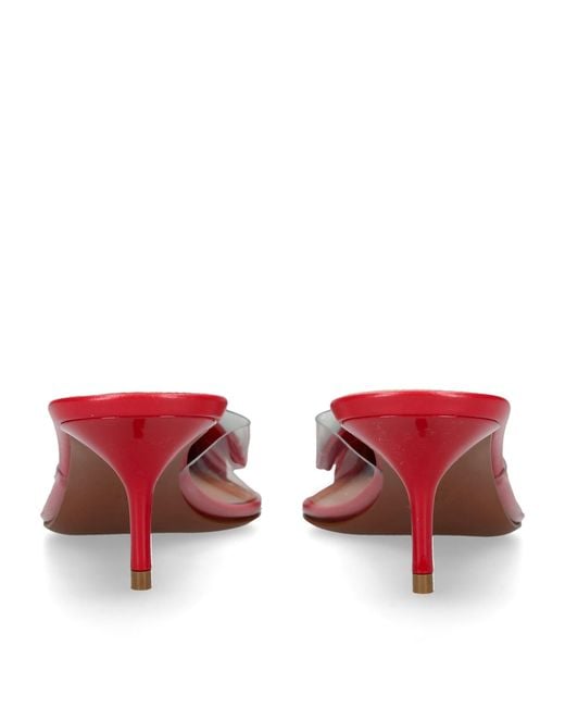 Alaïa Red Leather-Pvc Bloom Mules 55