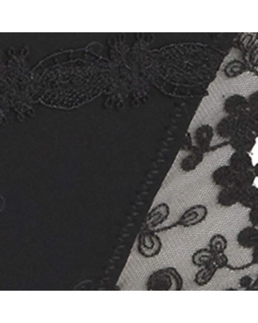 Simone Perele Black Lace Embroidered Thong