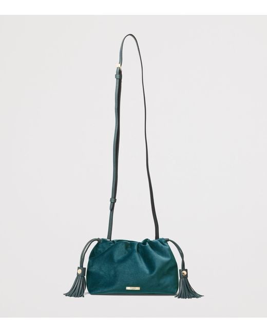 Aspinal Green Velvet Freida Top-Handle Bag