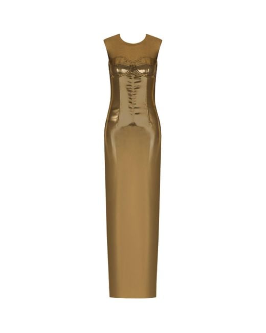 Dolce & Gabbana Metallic Lamé Corset Maxi Dress