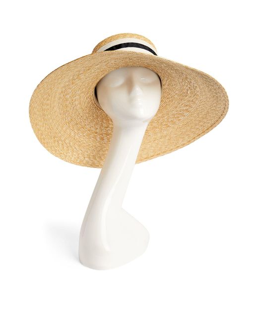Eliurpi White Straw Ribbon Sailor Hat