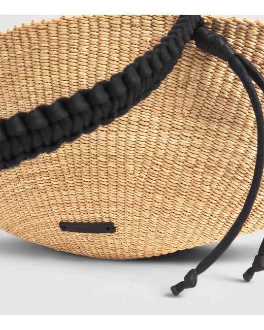 Muuñ Metallic Straw Shell Tote Bag