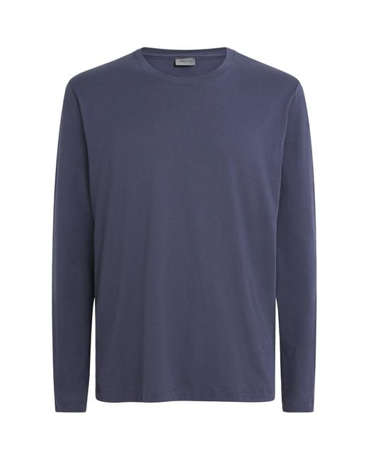 Hanro Blue Cotton Night & Day T-Shirt for men