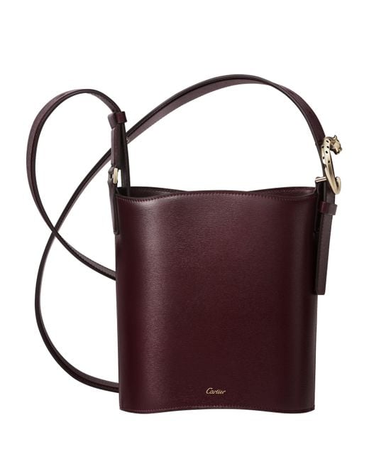 Cartier Purple Mini Leather Panthère C De Bucket Bag