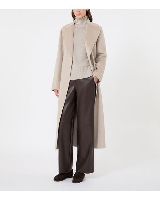 Max Mara Natural Virgin Wool-Cashmere Belted Coat