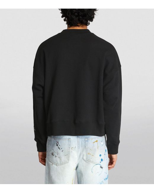 DOMREBEL Black Abstract Frame Sweatshirt for men