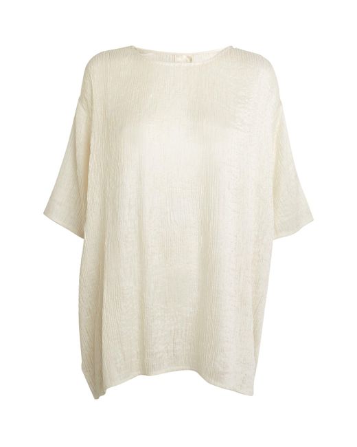 Delos White Silk Oversized T-shirt