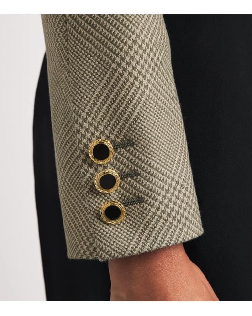 Alessandra Rich Green Prince Of Wales Wool Jacket
