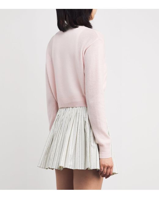 Sandro Wool-Cashmere Cropped Cardigan in Pink | Lyst