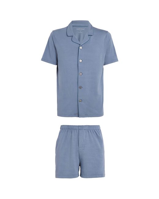 Derek Rose Blue Micro Modal Basel Pyjama Set for men