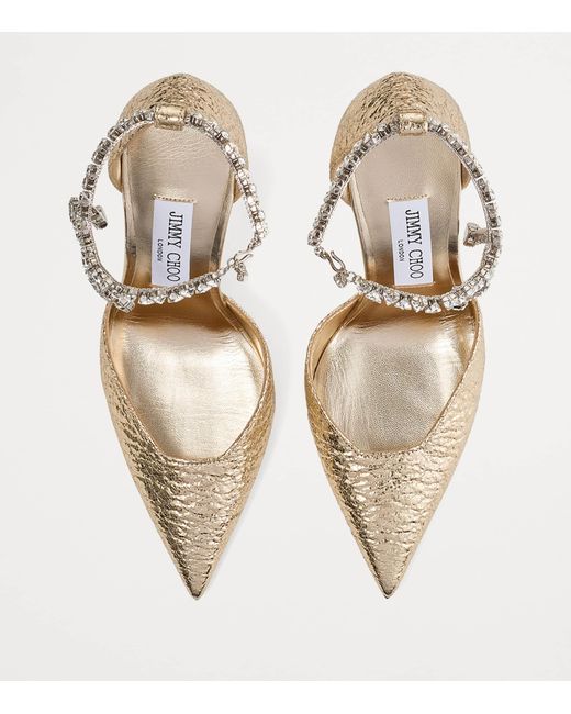 Jimmy Choo Metallic Stevie 100 Crinkled Pumps
