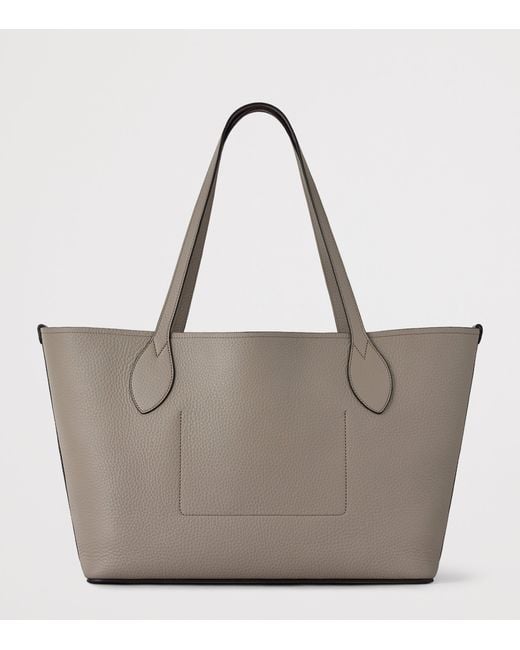 Mulberry Gray Leather Tree Tote Bag