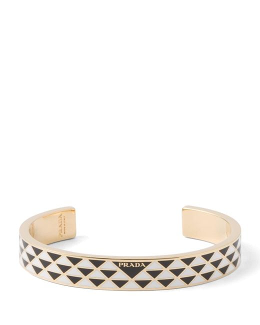 Prada Natural Enamel Triangle Cuff Bracelet