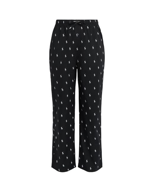 Polo Ralph Lauren Black Cotton Polo Pony Pyjama Bottoms for men