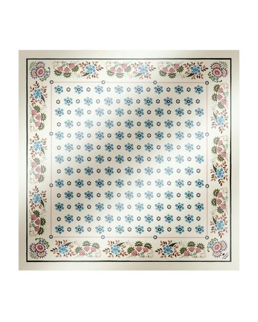 Weekend by Maxmara Metallic Silk Twill Floral Scarf