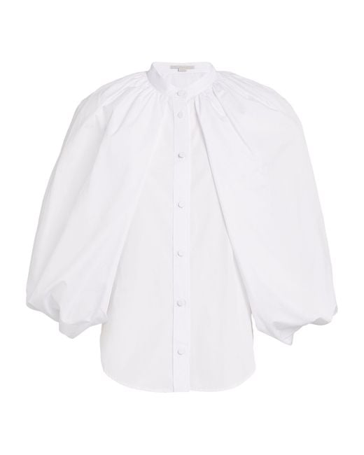 Stella McCartney White Cotton Balloon-sleeve Shirt