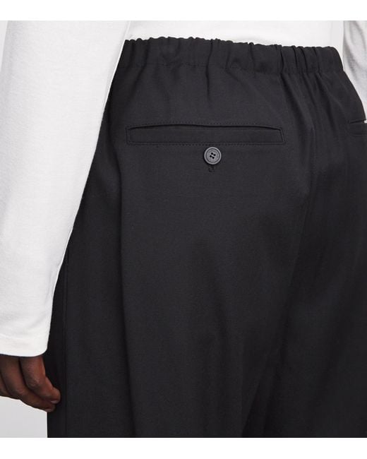 LE17SEPTEMBRE Black Wool-Blend Drawstring Trousers for men