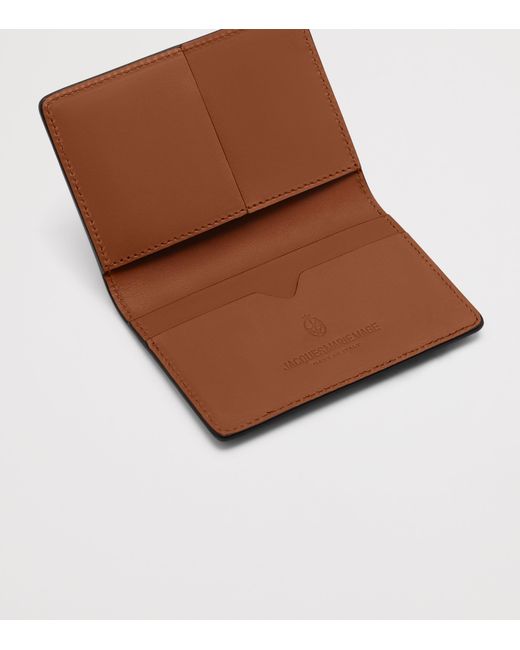 Jacques Marie Mage Brown Leather Monogram Bifold Wallet for men