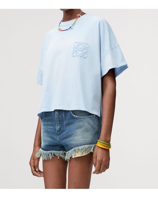 Loewe Blue X Paula's Ibiza Cotton-Blend Anagram T-Shirt