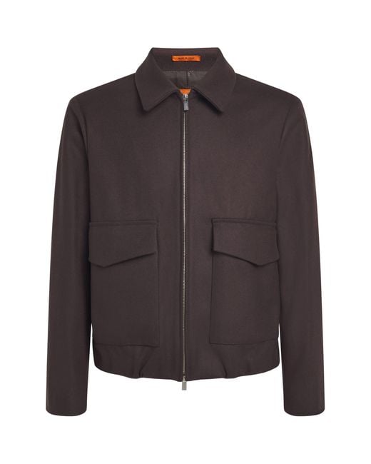 Barena Gray Wool-Blend Tailored Bomber Jacket for men