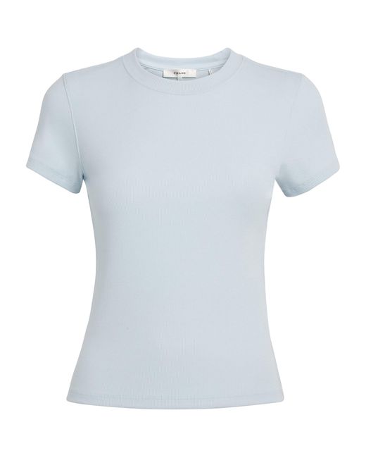 FRAME Blue Modal-Blend The Rib T-Shirt