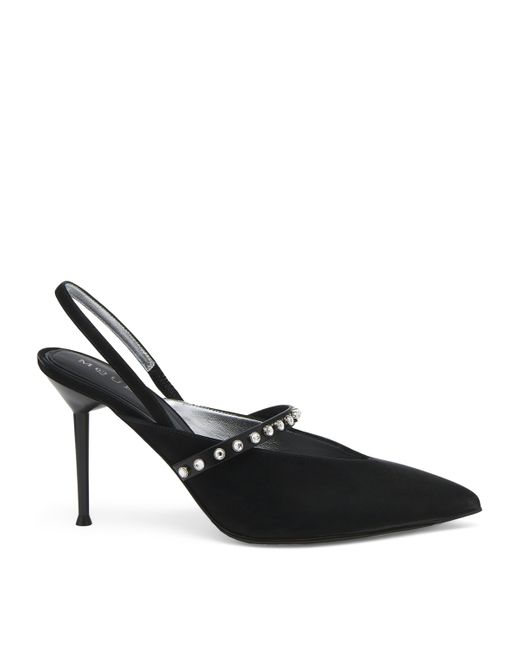 Alexander McQueen Black Nylon Revel Slingback Heels 90