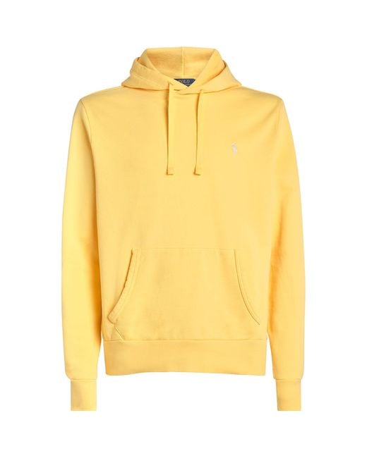 Polo Ralph Lauren Yellow Cotton Loopback Fleece Polo Pony Hoodie for men