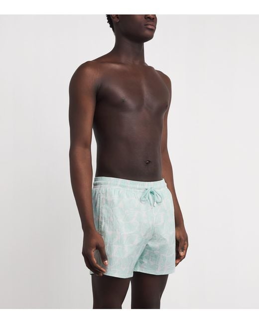 Vilebrequin Blue Printed Moorise Swim Shorts for men