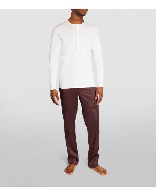 Tom Ford White Henley Lounge Shirt for men