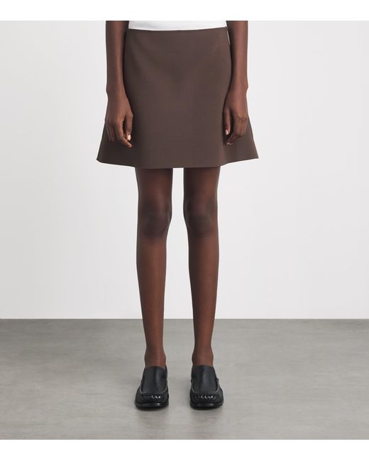 Birrot Brown Lay 3 A-Line Mini Skirt