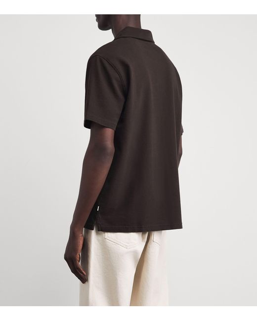Wax London Black Organic Cotton Atwood Polo Shirt for men
