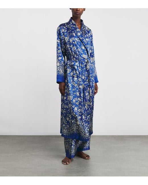 Harrods Blue Silk Butterfly Robe