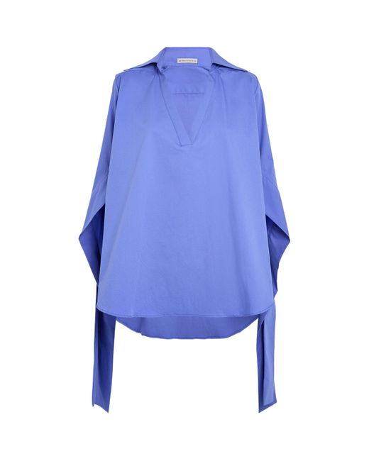 Palmer//Harding Blue Cotton-Blend Poplin Tandem Shirt