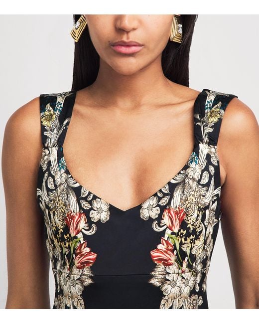 Alice + Olivia Black Satin Renee Mini Dress