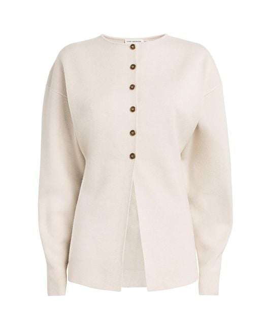 GOOD AMERICAN Natural Button-Up Longline Cardigan