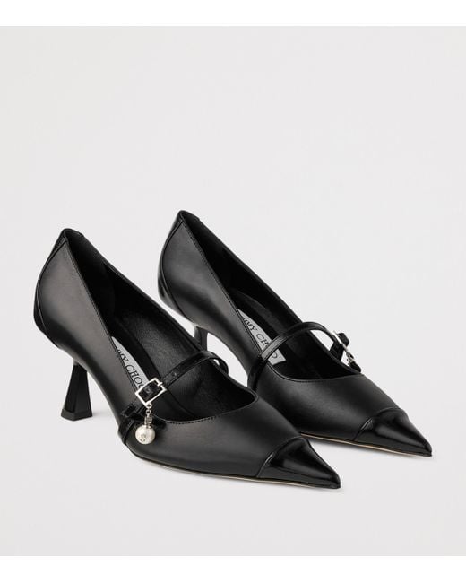 Jimmy Choo Black Aren 65 Leather Pumps