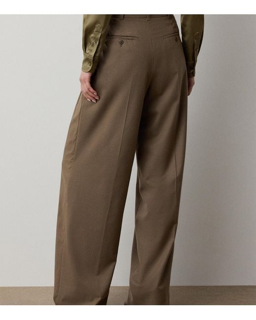 Ralph Lauren Brown Wool-Blend Clarice Trousers