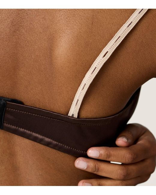 Miu Miu Brown Satin Bra