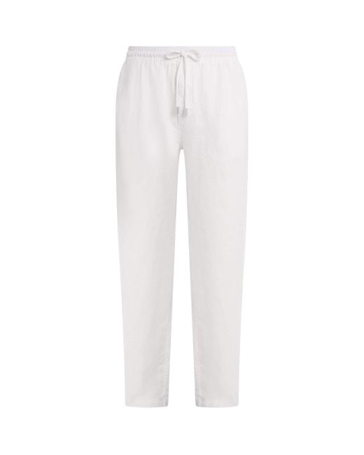 Vilebrequin White Linen Pacha Drawstring Trousers for men
