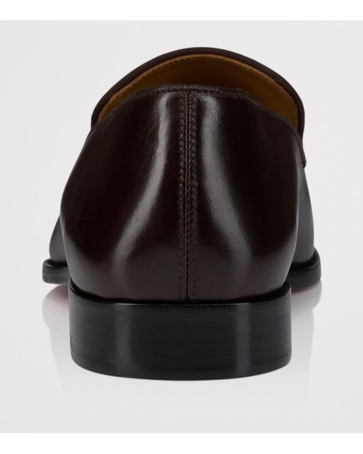 Christian Louboutin Brown Danny Flex Leather Loafers