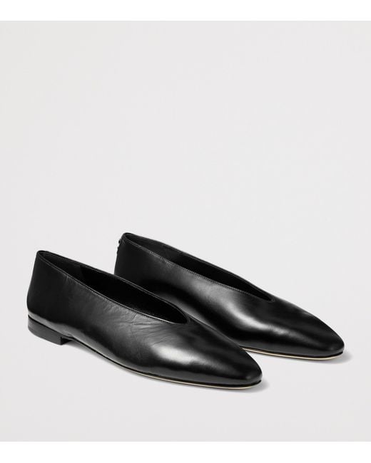 Jimmy Choo Black Margo Leather Ballet Flats