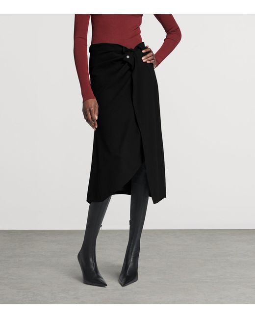 Balenciaga Black Draped Tailored Skirt